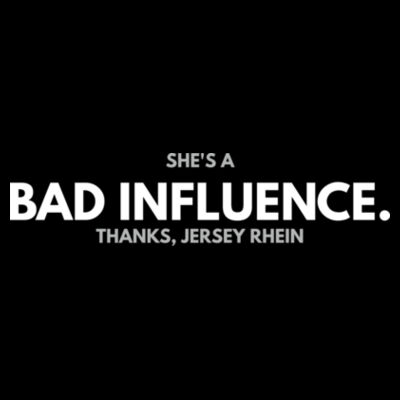 SHE'S A BAD INFLUENCE - Unisex Crew Neck  Oversized Tee - Black Design