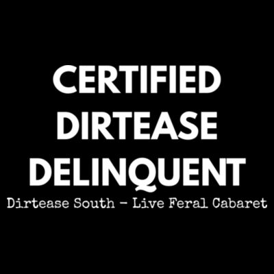 CERTIFIED DIRTEASE DELINQUENT - Unisex Crew Neck Oversized Tee - Black  Design